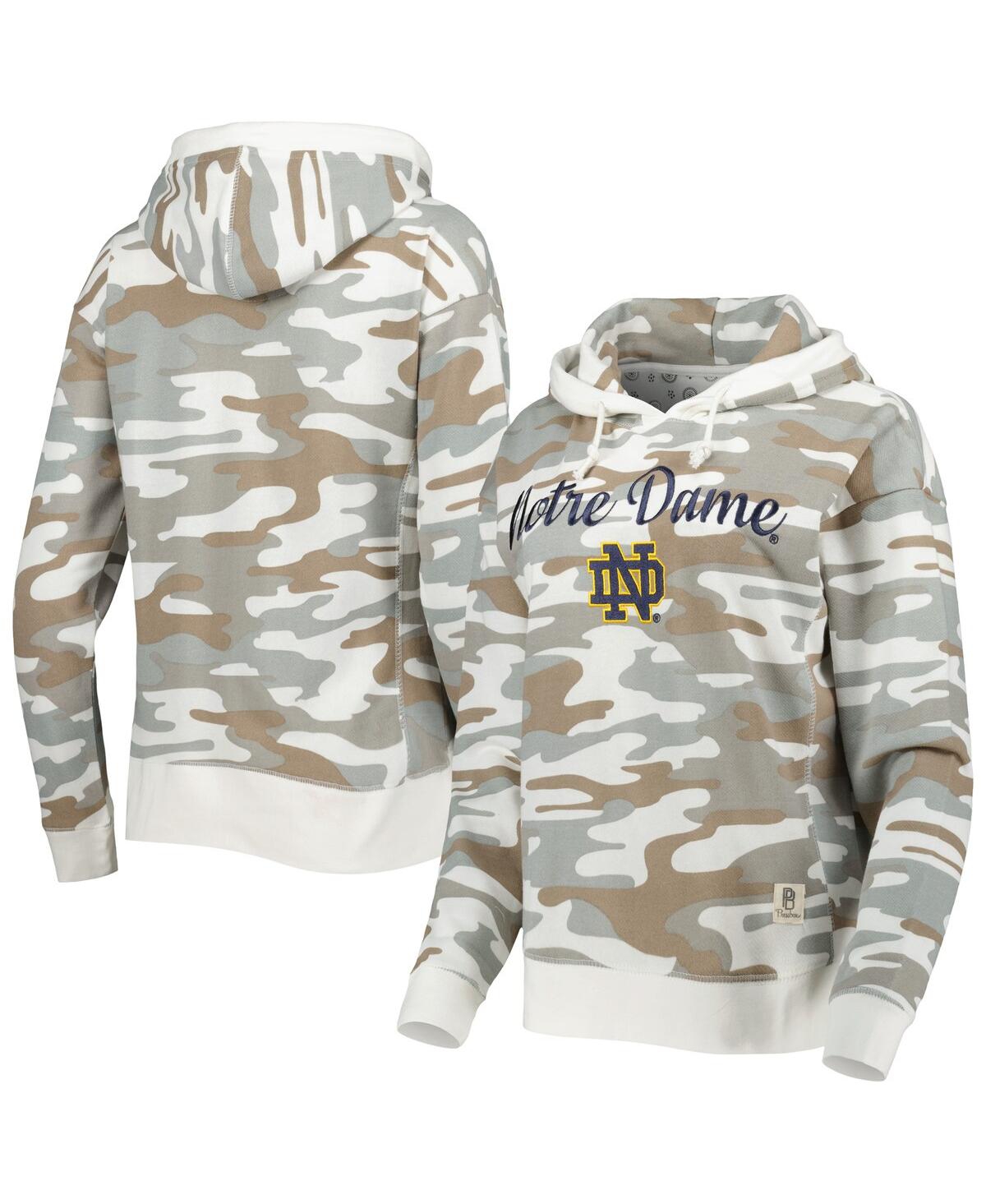 PRESSBOX WOMEN'S PRESSBOX CAMO NOTRE DAME FIGHTING IRISH SAN PABLO PULLOVER HOODIE 