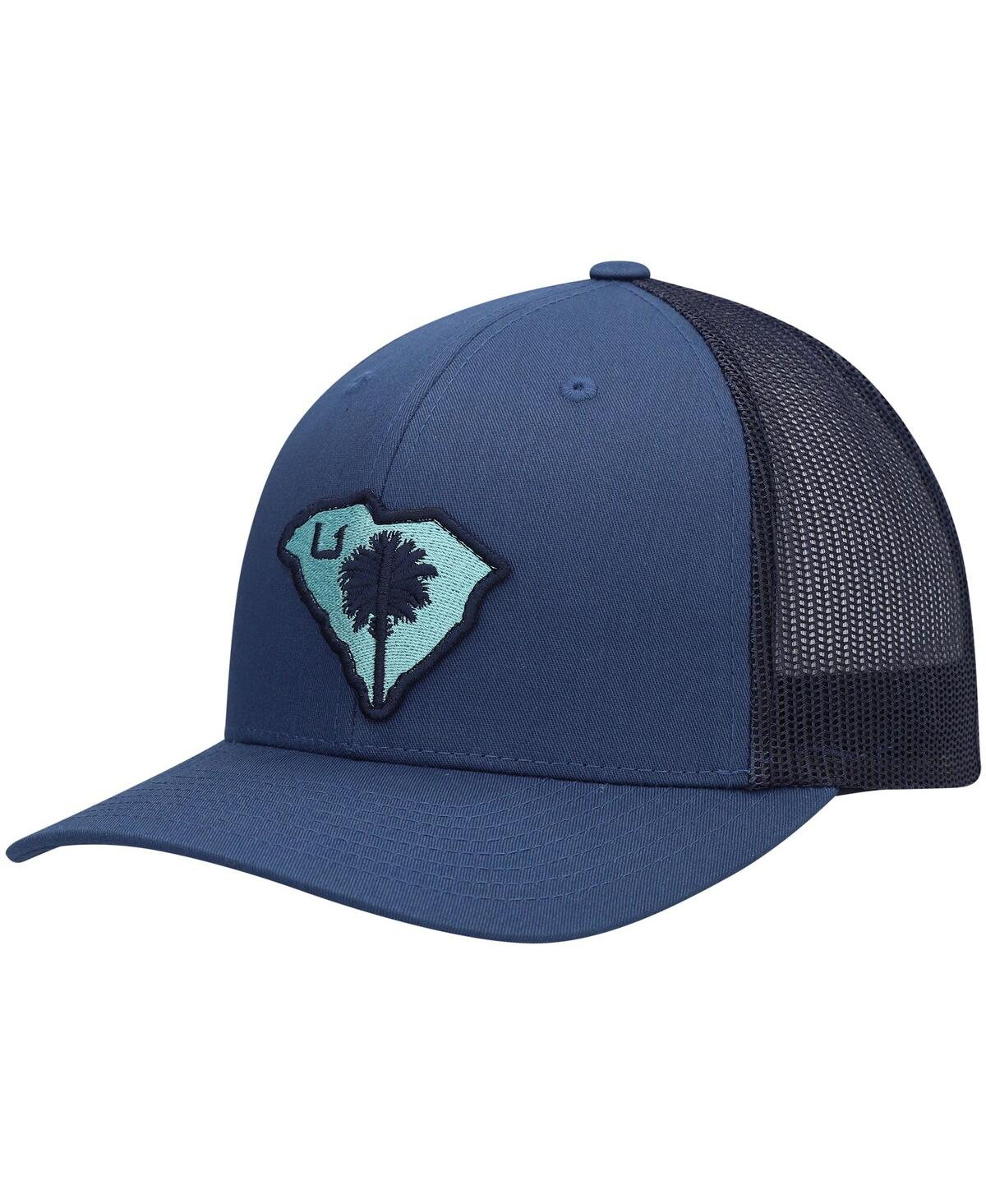 Shop Huk Men's  Navy Palmetto State Trucker Snapback Hat