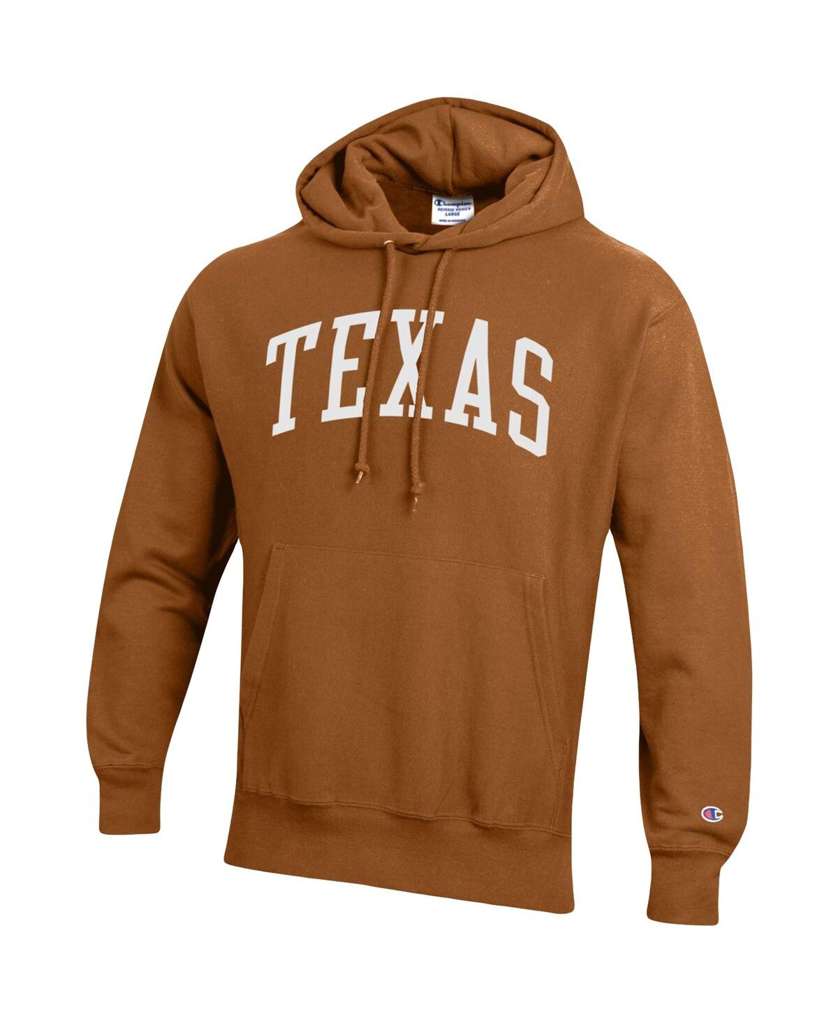 Shop Champion Men's  Texas Orange Texas Longhorns Team Arch Reverse Weave Pullover Hoodie