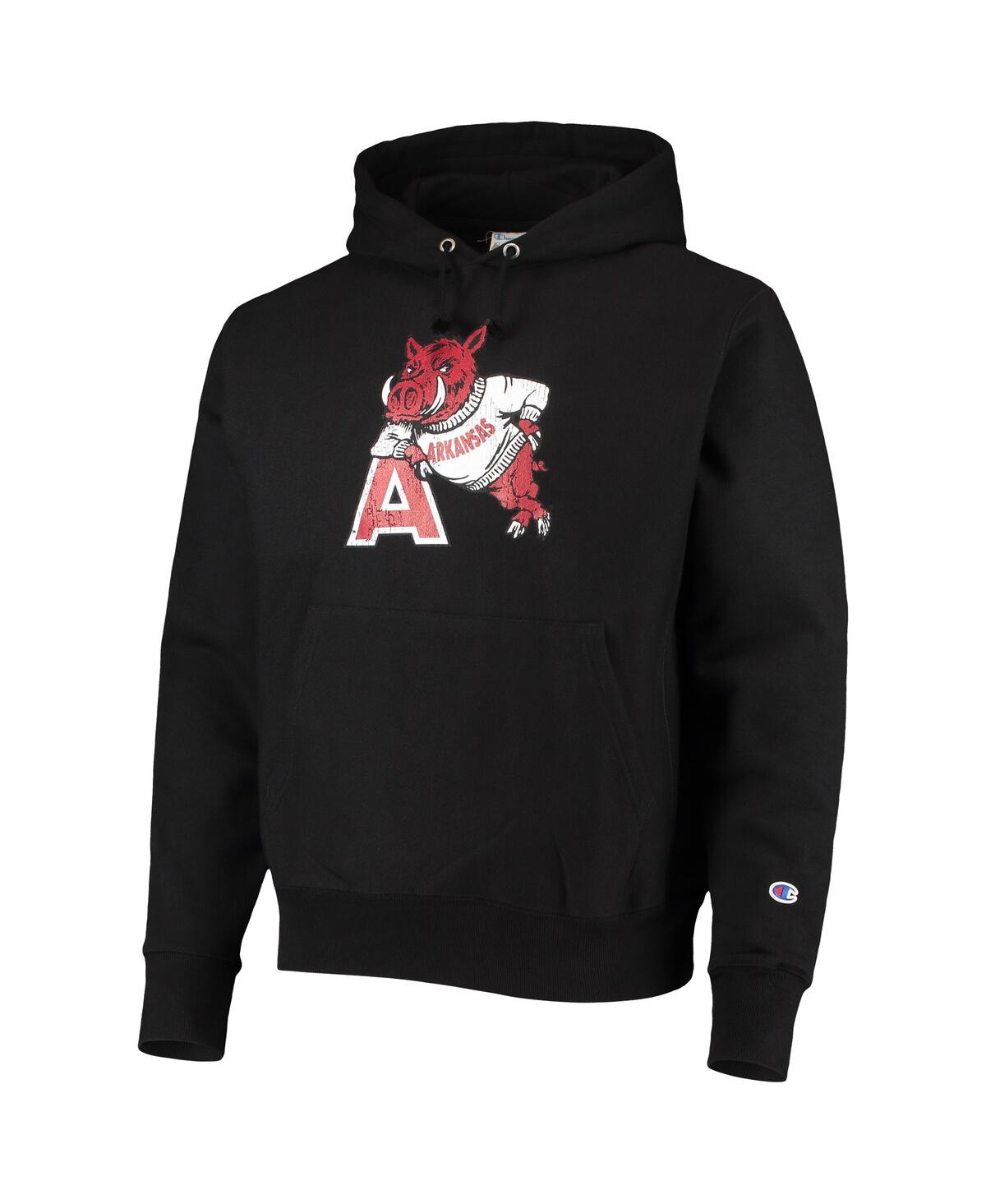 Men's ChampionArkansas Razorbacks Vault Logo Reverse Weave Pullover Hoodie - Black