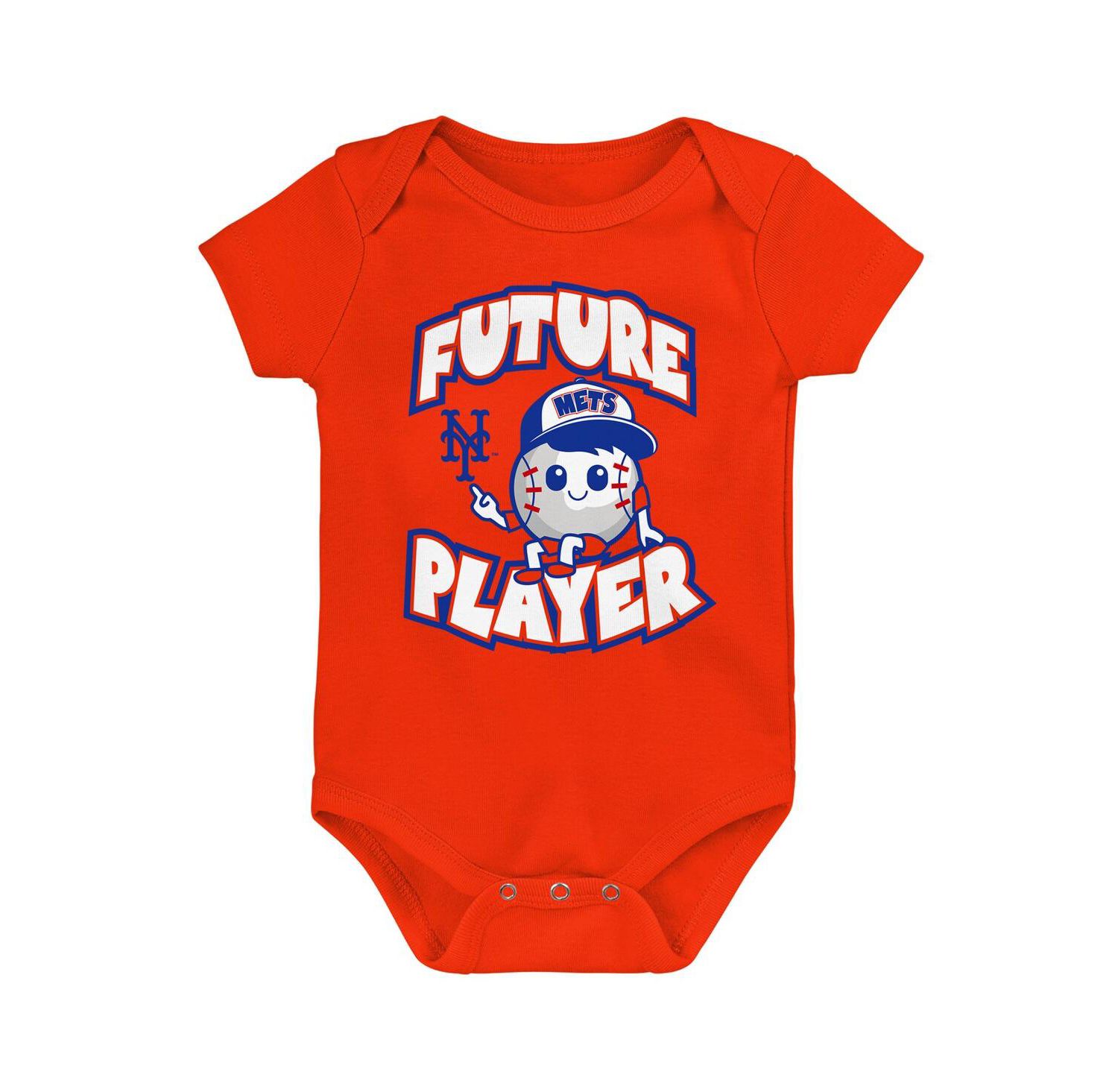 Infant Boys and Girls Orange, Royal, White New York Mets Minor League Player Three-Pack Bodysuit Set