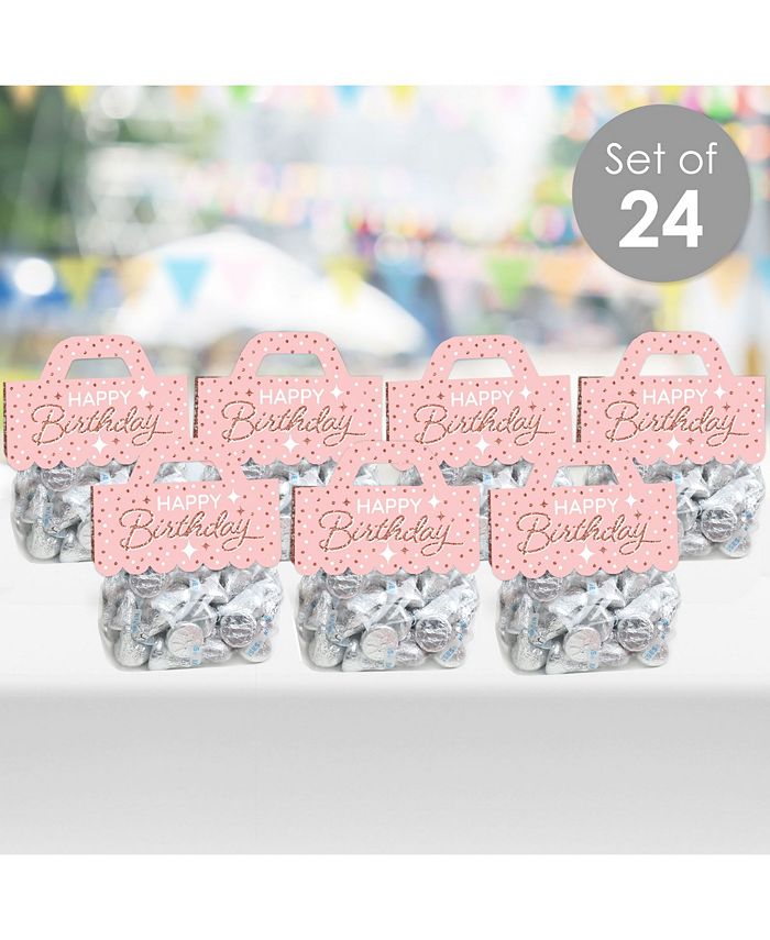 Big Dot of Happiness Pink Rose Gold Birthday Happy Birthday Party Candy ...
