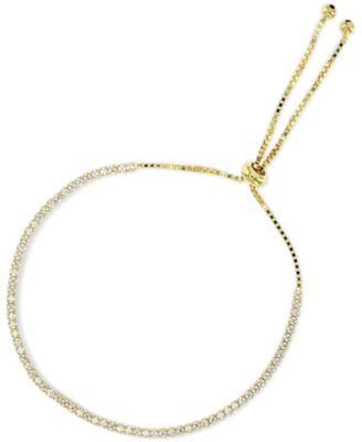Macy's - Cubic Zirconia Box Link Bolo Bracelet
