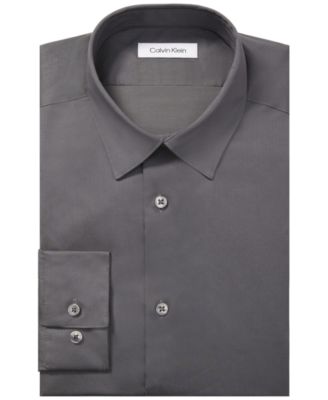 Calvin Klein Men's Steel Slim Fit Non Iron Stain Shield Solid Dress Shirt Red Size 17.5 - 36/37 XL
