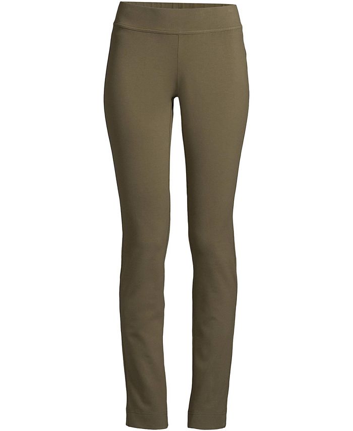 Lands' End Women's Petite Starfish Mid Rise Slim Leg Elastic Waist Pull