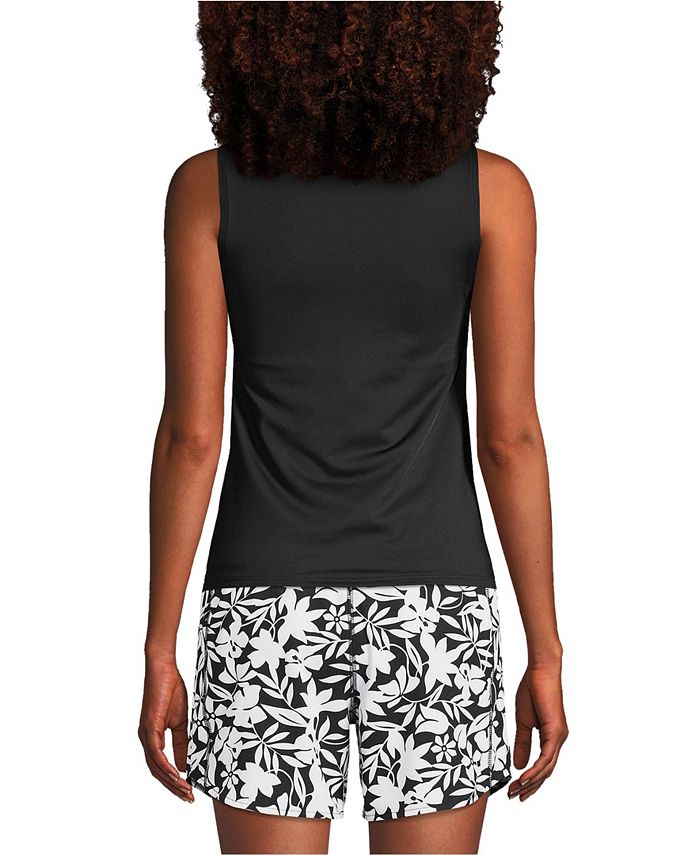 Lands' End Women's Mastectomy High Neck UPF 50 Sun Protection Modest ...