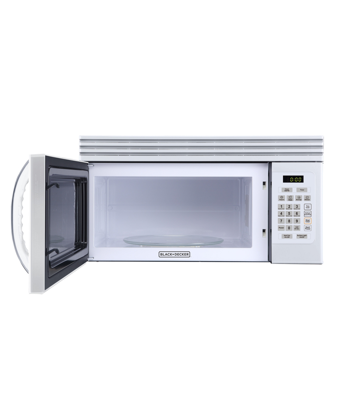 & Decker Over The Range 1.6 Cubic Feet Microwave with Top Mount Air Recirculation Vent - Black