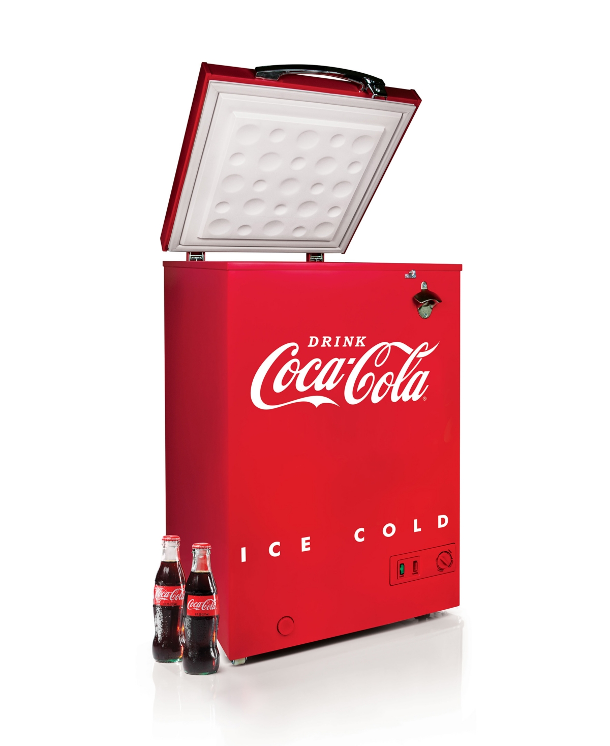Coca-cola 3.5 Cubic Feet Refrigerator Chest Freezer In Red