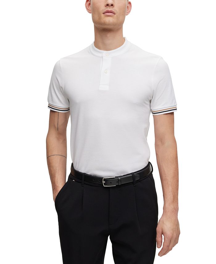 Hugo Boss Men s Collarless Slim Fit Polo Shirt Macy s