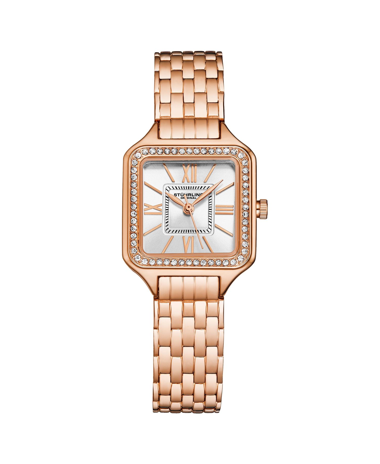 Confidant 4020 Women s Square Watch - Quartz Movement, 27mm Case, Crystal-Accented Bezel, Stainless Steel Bracelet