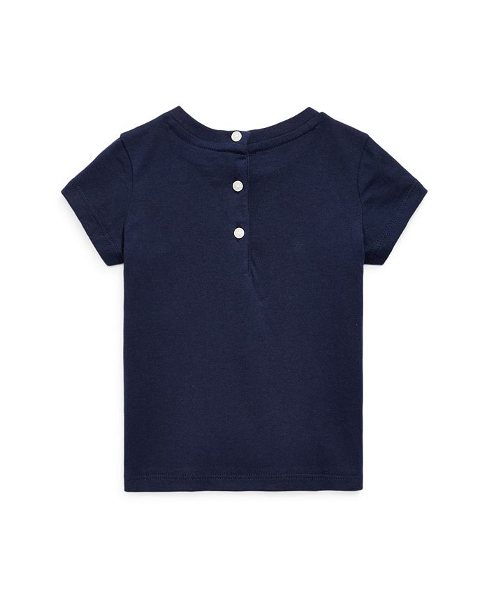 Ralph Lauren Baby Girls Polo Bear T-Shirt in Blue