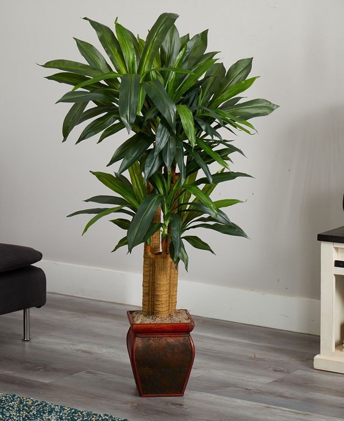 Nearly Natural 4.5' Cornstalk Dracaena Real Touch Artificial Plant in