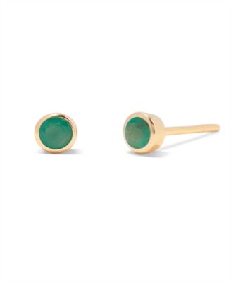 Natural Stones 14K Gold-Plated Vermeil Sage Birthstone Earrings
