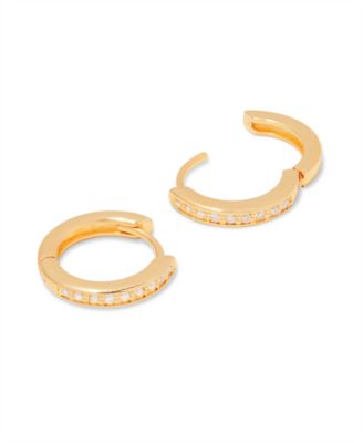 Crystal 14K Gold-Plated Vermeil Annabel Hoops