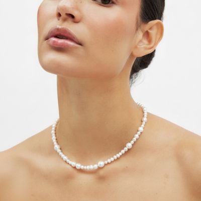 Mixed Freshwater Baroque Pearl Necklace with 18K Plated Clasp