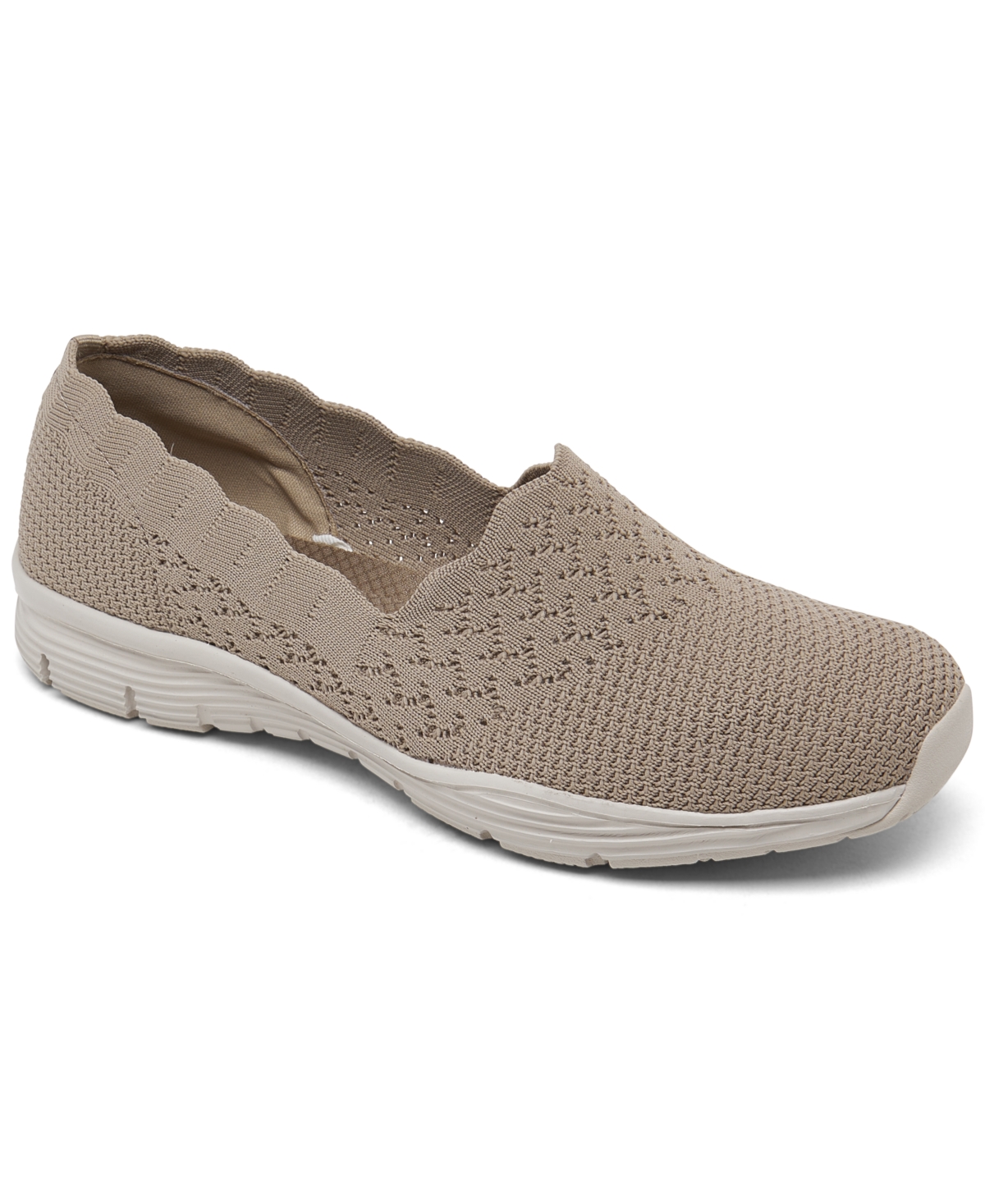 Skechers Wide Seager - Stat Slip-on Wide Width Casual Sneakers From Finish Line In Taupe