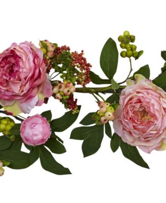 60" Mixed Peony and Berry Garland