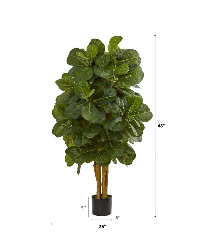 Nearly Natural 4' Fiddle Leaf Fig Artificial Tree - Macy's