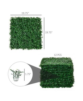 12 PCS 20" Artificial Boxwood Privacy Hedge Screen,