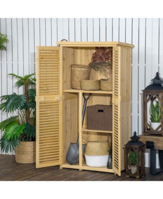 5&#39; x 3&#39; Wooden Garden Storage Shed with Asphalt Roof, Natural