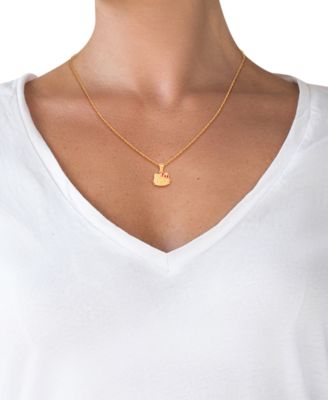 Enamel Bow Hello Kitty 18 Pendant Necklace in 10k Gold