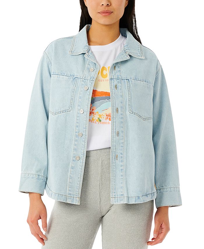 Rip Curl Juniors' Venice Cotton Denim Shirt Jacket - Macy's