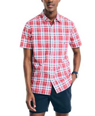 Nautica Men's Classic Fit Short Sleeve Plaid Madras Shirts - Macy's