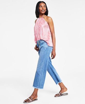 Michael Kors Women's Selma Button Hem Jeans Blue Size 14W main image 0