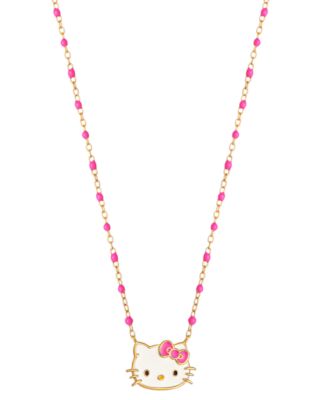 Enamel & Bead Chain Hello Kitty 18" Pendant Necklace in 18k Gold-Plated Sterling Silver