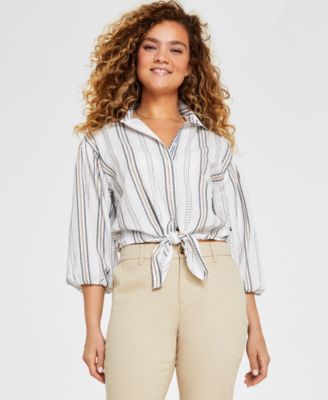 Women's Striped Tie-Front Shirt