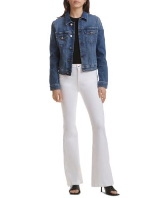 JEN7 - Women's Denim Button-Front Trucker Jacket