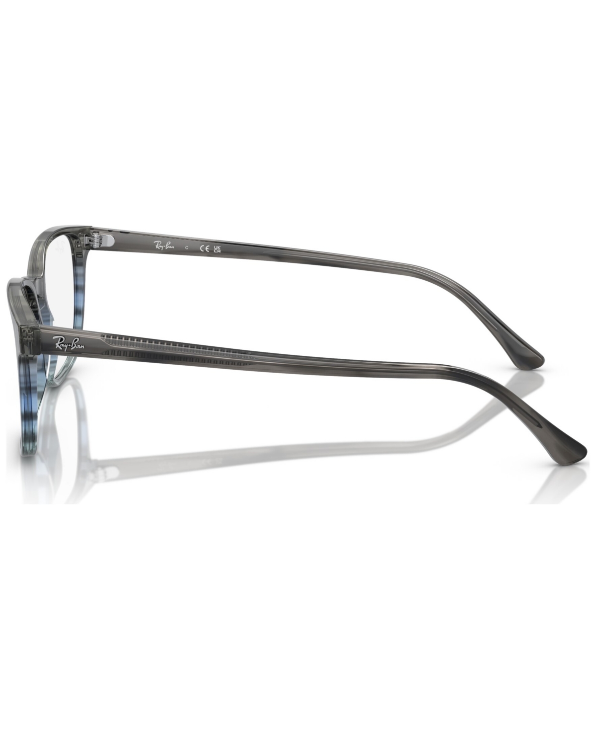Shop Ray Ban Unisex Pillow Eyeglasses, Rb5418 54 In Striped Gray,blue