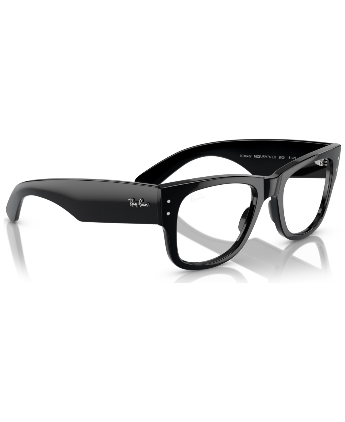 Ray Ban Unisex Square Eyeglasses, Rb0840v 51 In Black