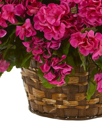 Geranium Hanging Basket Artificial Plant UV Resistant