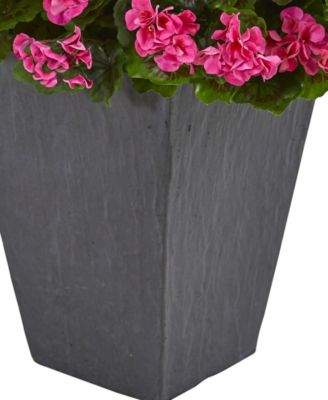 Geranium Artificial Plant in Slate Plater UV Resistant