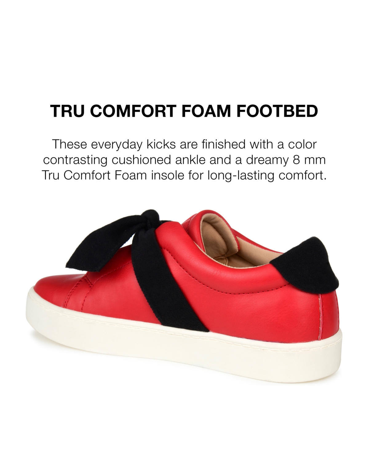 Journee Collection Women's Abrina Bow Detail Slip On Sneakers