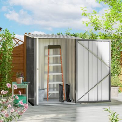 3.3&#39; x 3.4&#39; Metal Outdoor Storage Shed, Lockable,