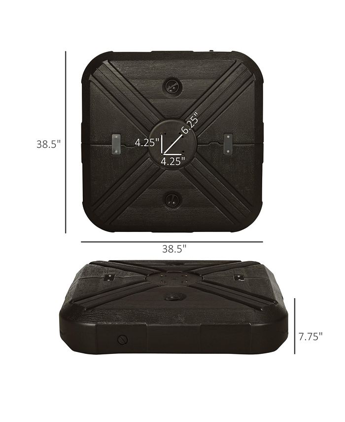 Outsunny Fillable Patio Cantilever Umbrella Base with Wheels, Heavy