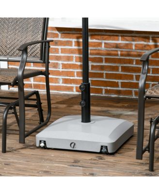 Patio Umbrella Base with Wheels, 53lbs Water or 66lbs Sand Filled, Heavy Duty Outdoor Umbrella Stand Holder, Gray