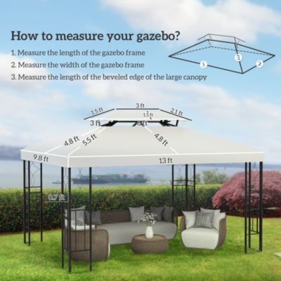 10' x 13' Gazebo Replacement Canopy for 84C-101,