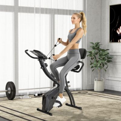 Folding Exercise Bike w/ Arm Resisce Bands,