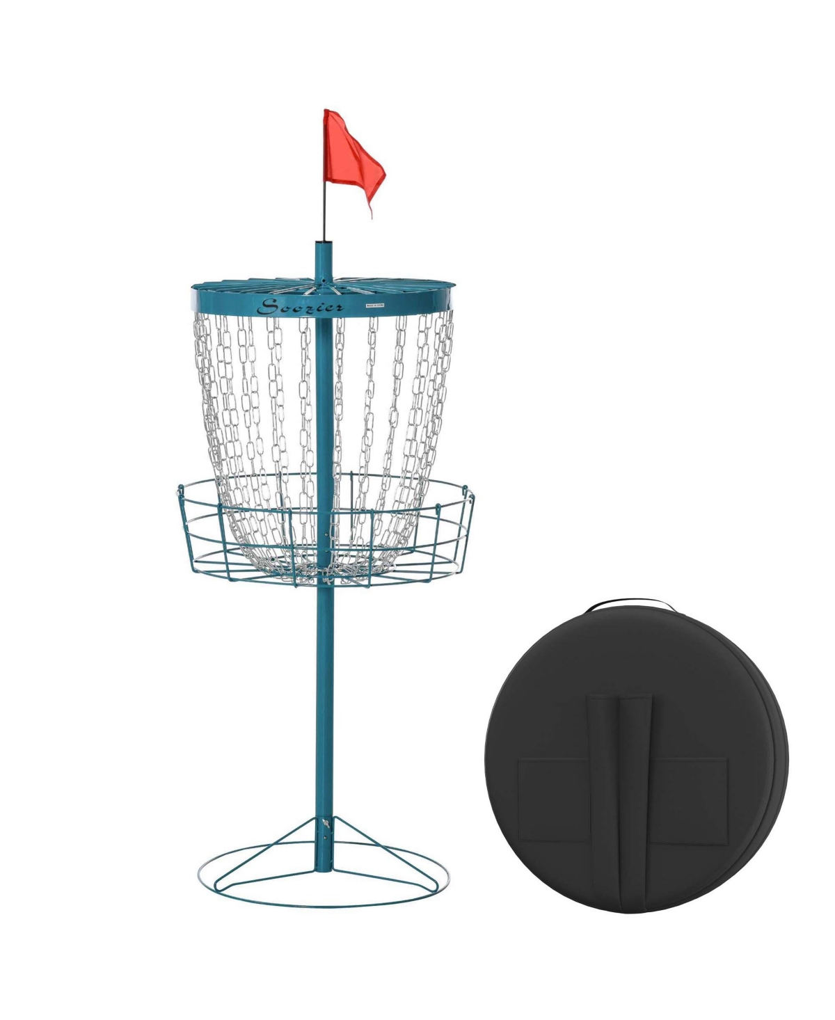 Portable Disc Golf Basket Target with 24-Chain, Transit Bag, Blue - Blue