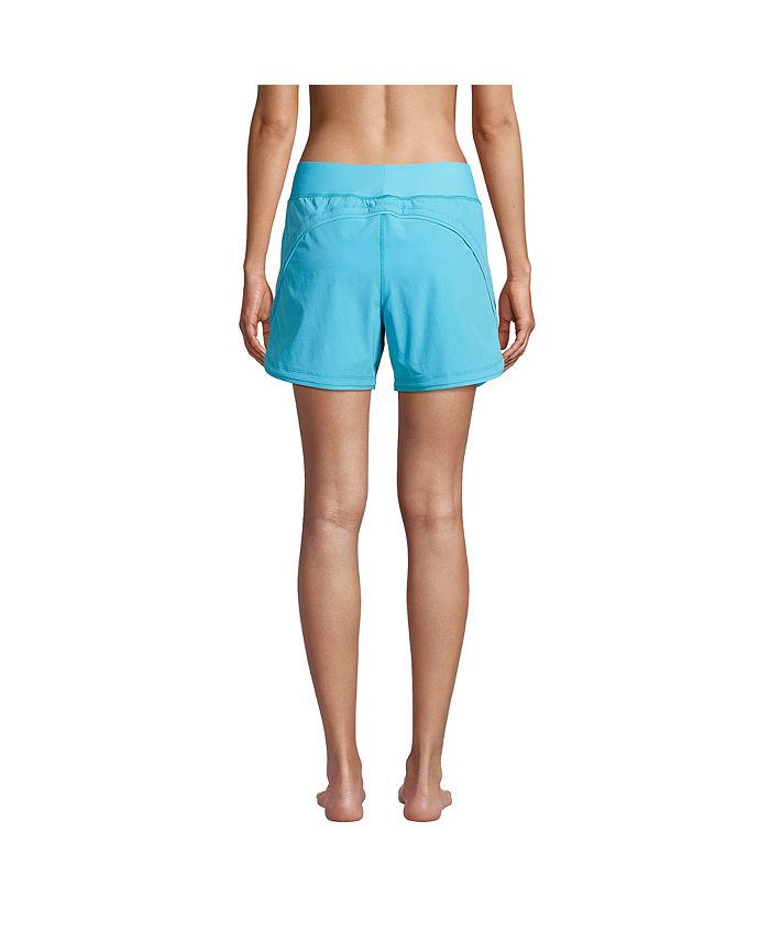 Lands' End Women's Petite 5" Quick Dry Elastic Waist Board Shorts Swim