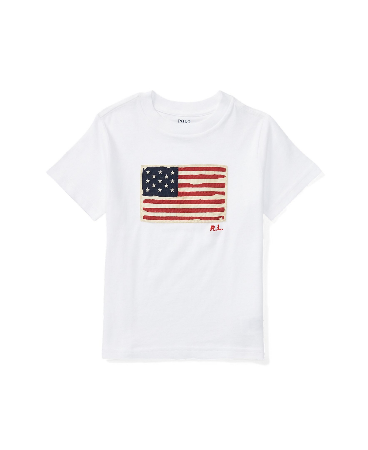 Polo Ralph Lauren Flag Cotton Jersey Tee In White