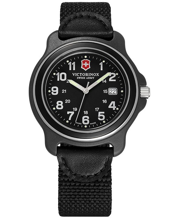 Victorinox Swiss Army Men's Original Black Nylon Strap Watch 43mm ...