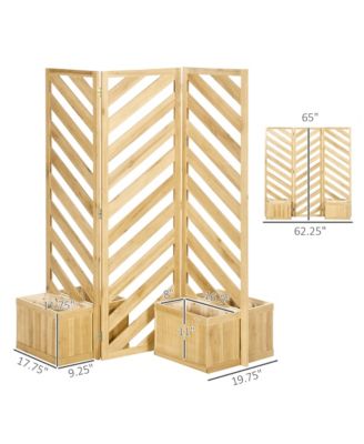 Freesding Outdoor Privacy Screen with 4 Self-Draining Planters