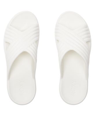 Roxy Women's Shoresoft Flat Sandals - Comfortable Neoprene Slip-On Beach Shoes