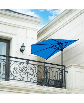 9 Ft Outdoor Patio Half Market Umbrella with Crank