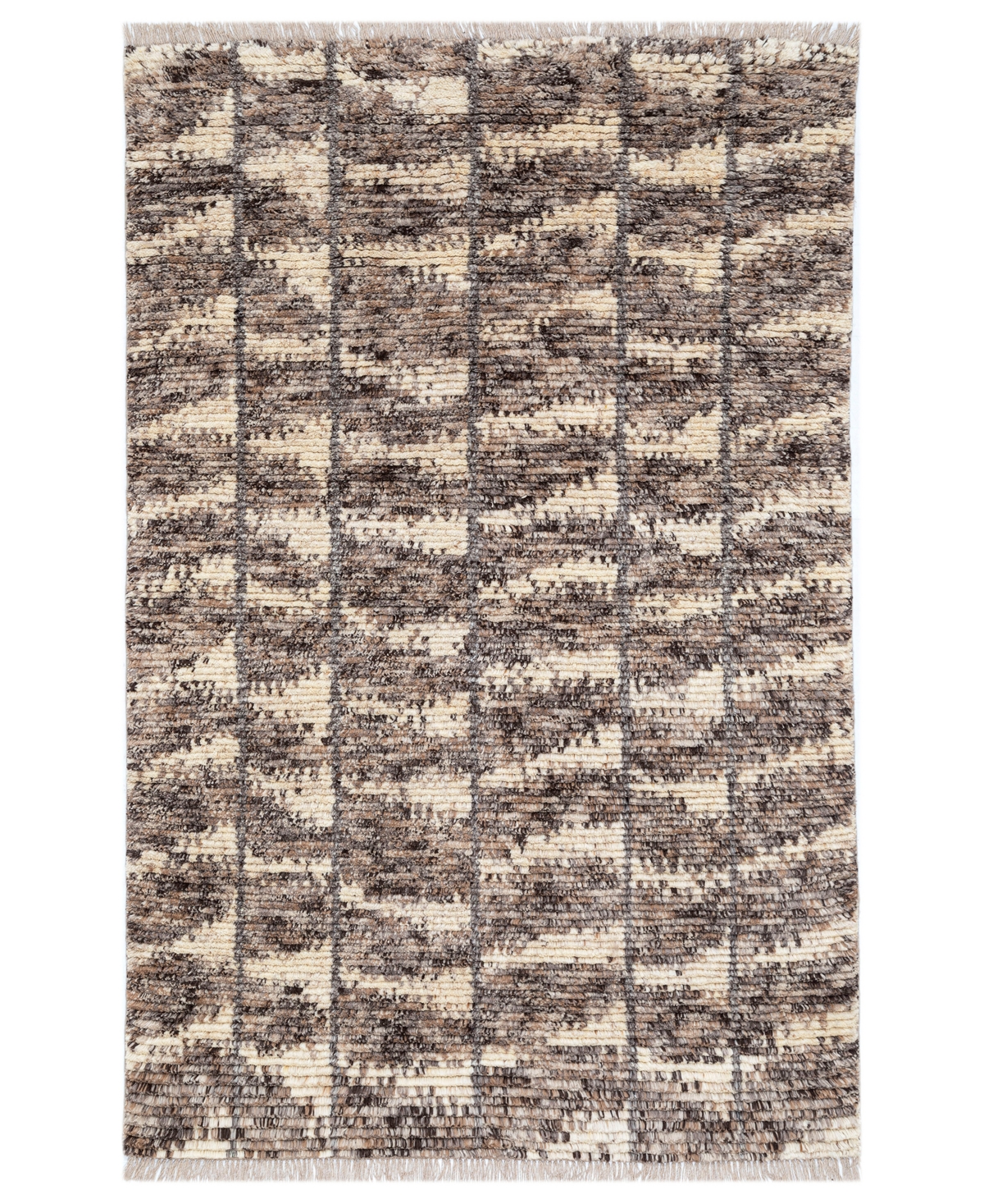 NuStory Newell Turner Barred Feathers 7'6in x 9'6in Area Rug - Brown