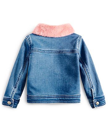 First Impressions Toddler Girls Faux Fur Collar Denim Jacket